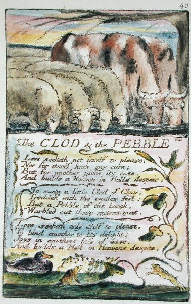 The Clod & the Pebble, plate 40 (Bentley 32) from Songs of Innocence and of Experience (Bentley Copy L) 1789-94 by William Blake
